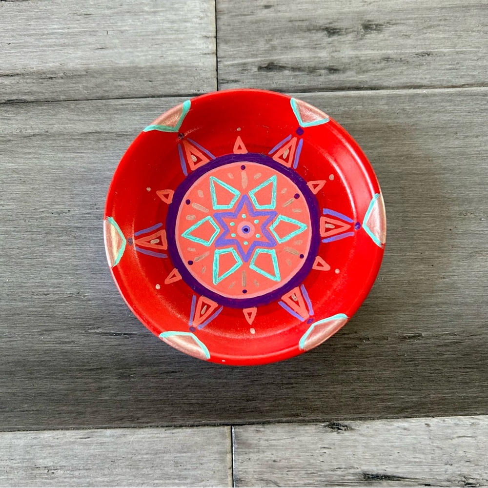 💜 LAST CHANCE Artisan Ceramic Hand-painted Ring Dish Coin Dish Decor Tray 2021